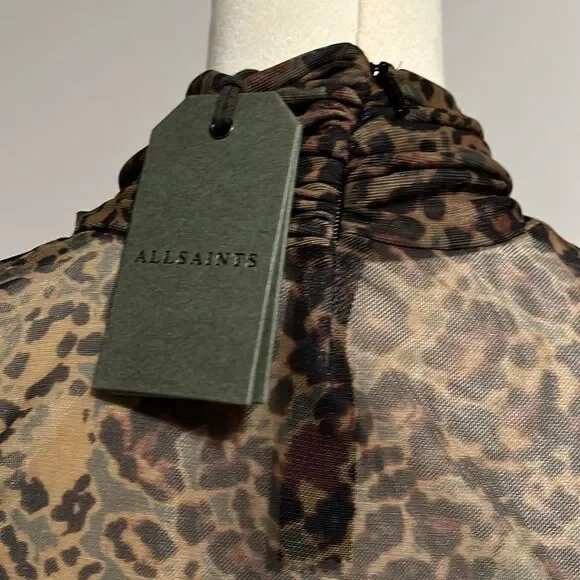 NWT All Saints Tia Halftone long sleeve Sz 2 - Picture 8 of 11